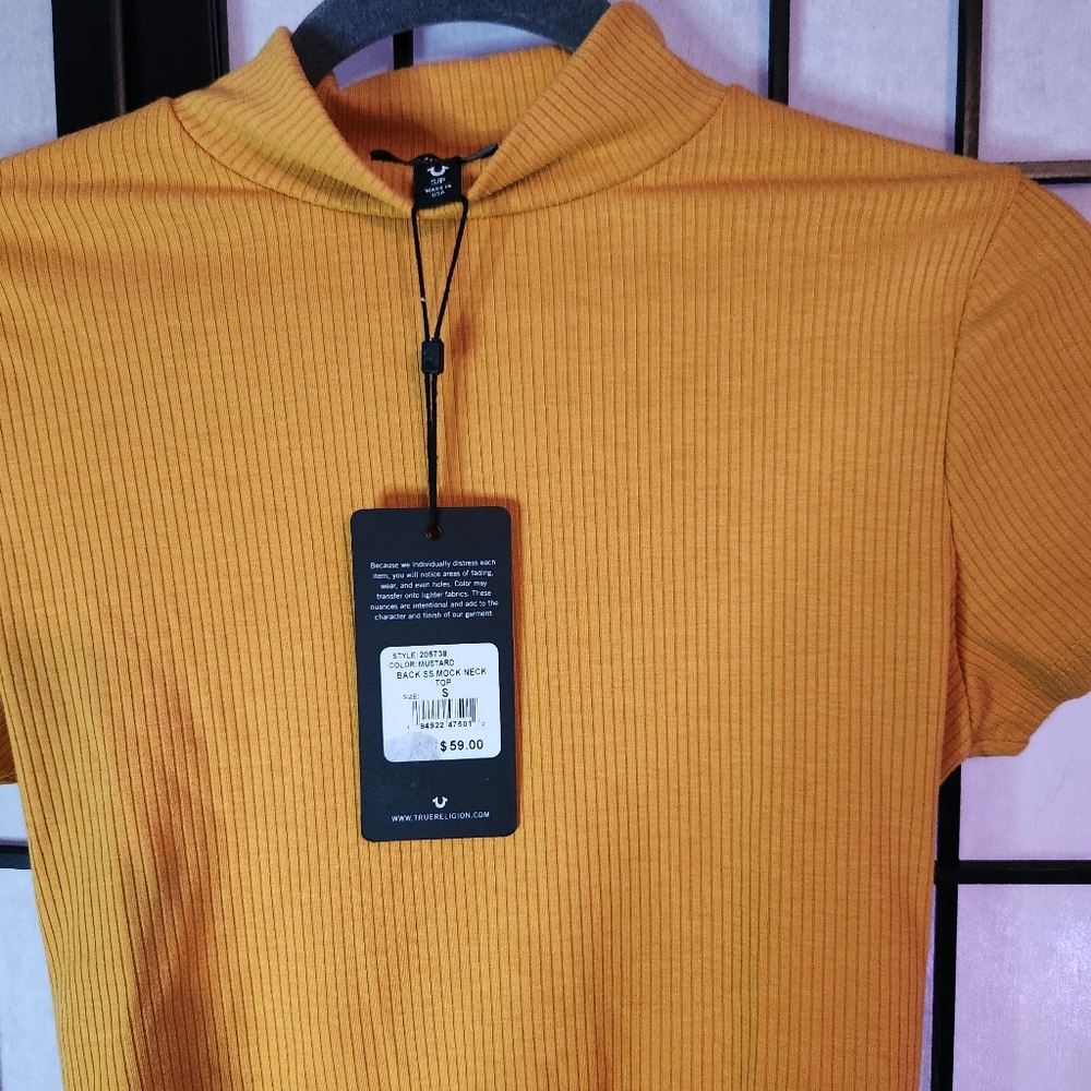Mustard color mock top